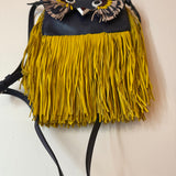 Fendi Purple/Yellow Owl Bag W/ Chain