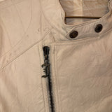 Galliano Embroidered White Leather Jacket