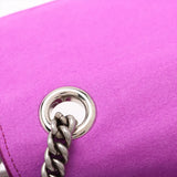 Fendi Zucca Mamma Baguette Fabric Suede Chain Shoulder Bag Purple 8BR793