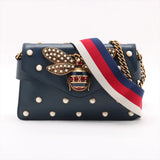 Gucci Queen Margaret Broadway Leather 2 Way Shoulder Bag Navy Blue 453778