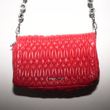 Miu Miu Red Lambskin Matelasse Shoulder Bag