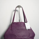 BOTTEGA VENETTA Intrecciato Tote Bag Leather Purple