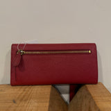 Prada Red Leather Wallet W/ ID Holder
