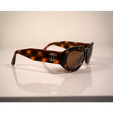 #9. Vintage Channel 06918 CC Logo Studded Brown Tortoiseshell Sunglasses