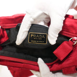 Prada Red Satin Tote Bag