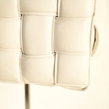 Bottega Veneta Padded Chain Cassette Bag White Chalk Lambskin Leather Gold Hardware