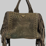 Prada Suede Satchel Fringe Bag