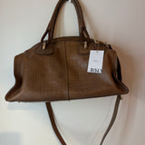 Balenciaga Brown Croc Skin Large Handbag W/ Strap