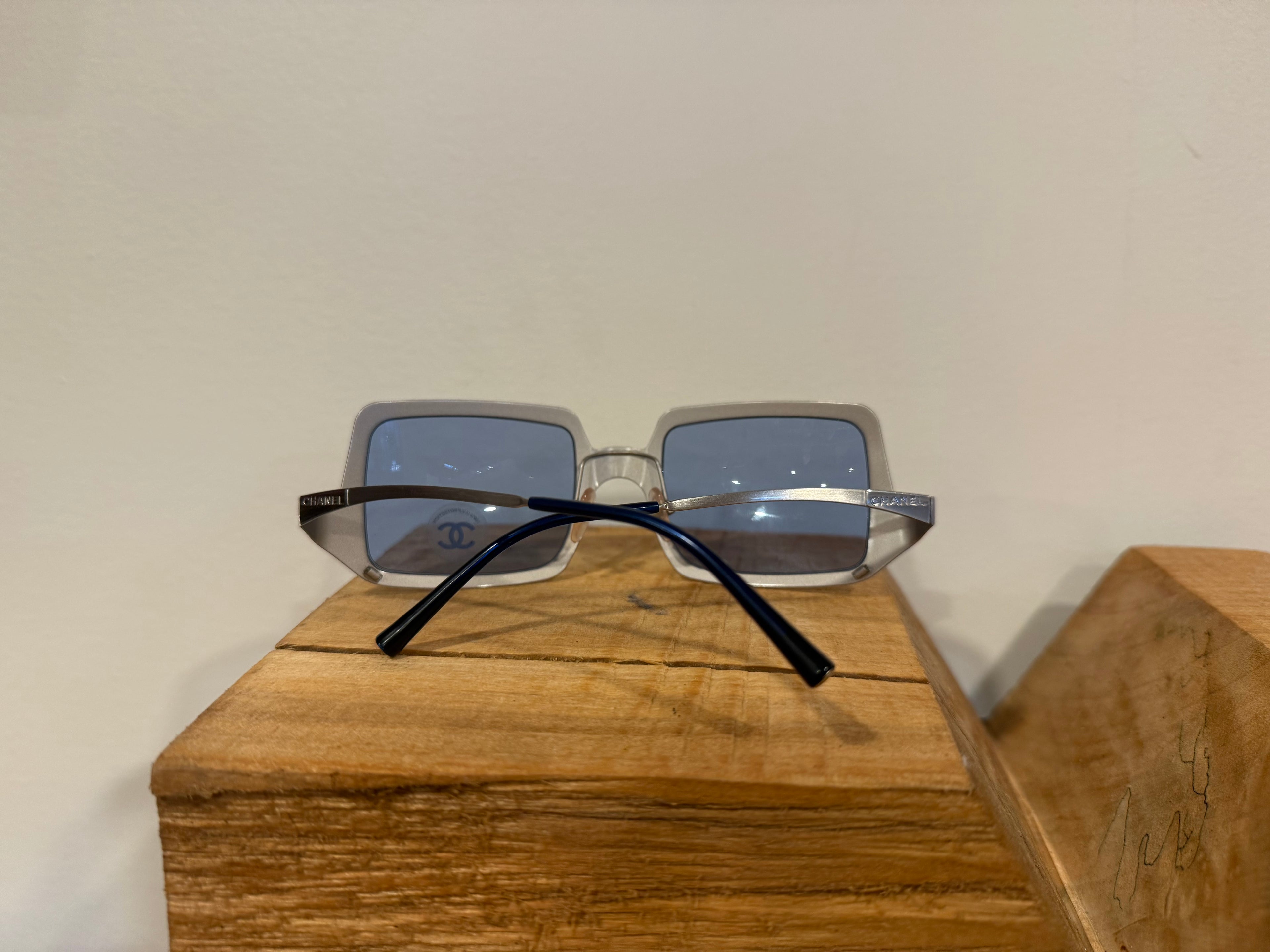Chanel Gray/Blue Y2K Sunglasses