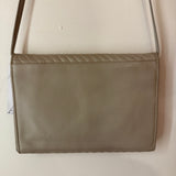 Celine White Ribbed Rectangle Bag W/ Long Strap