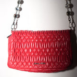 Miu Miu Red Lambskin Matelasse Shoulder Bag