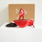 Christian Louboutin Kate 100 Black-red Degrade Patent Leather Pumps Size 37 With Box