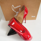 Christian Louboutin Kate 100 Black-red Degrade Patent Leather Pumps Size 37 With Box