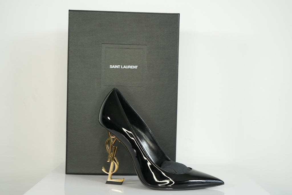 Saint Laurent Opyum Logo Heel Size 37 1/2 With Box