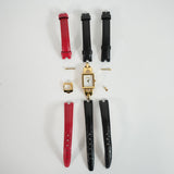 Gucci 1800L Gold Watch With Multiple Straps