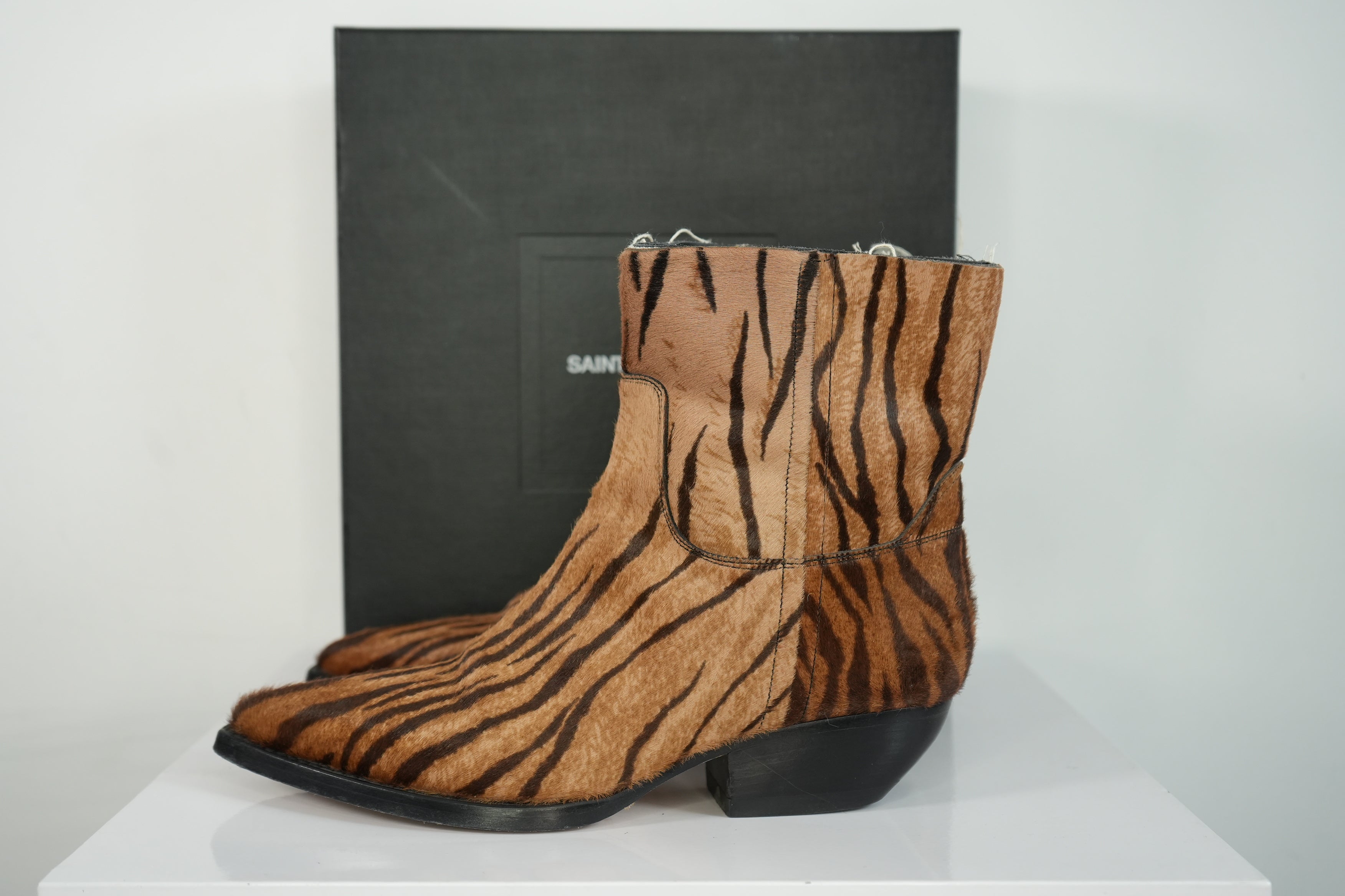 Saint Laurent Pony Old Tigre Boots Size 39 With Box