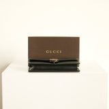 Gucci Black Calf Leather Interlocking G Wallet On Chain