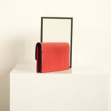 Gucci Red Calf Leather Interlocking G Wallet On Chain Bag