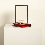 Gucci Red Calf Leather Interlocking G Wallet On Chain Bag