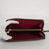 Louis Vuitton Clemence Fuchsia Leather Zip Wallet