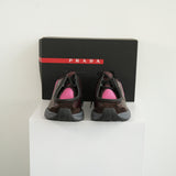 Prada Systeme Brushed Leather With Bike Fabric Sneakers Size 10