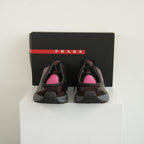 Prada Systeme Brushed Leather With Bike Fabric Sneakers Size 10