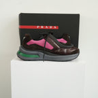 Prada Systeme Brushed Leather With Bike Fabric Sneakers Size 10