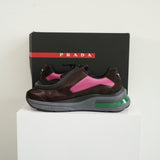 Prada Systeme Brushed Leather With Bike Fabric Sneakers Size 10