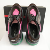 Prada Systeme Brushed Leather With Bike Fabric Sneakers Size 10