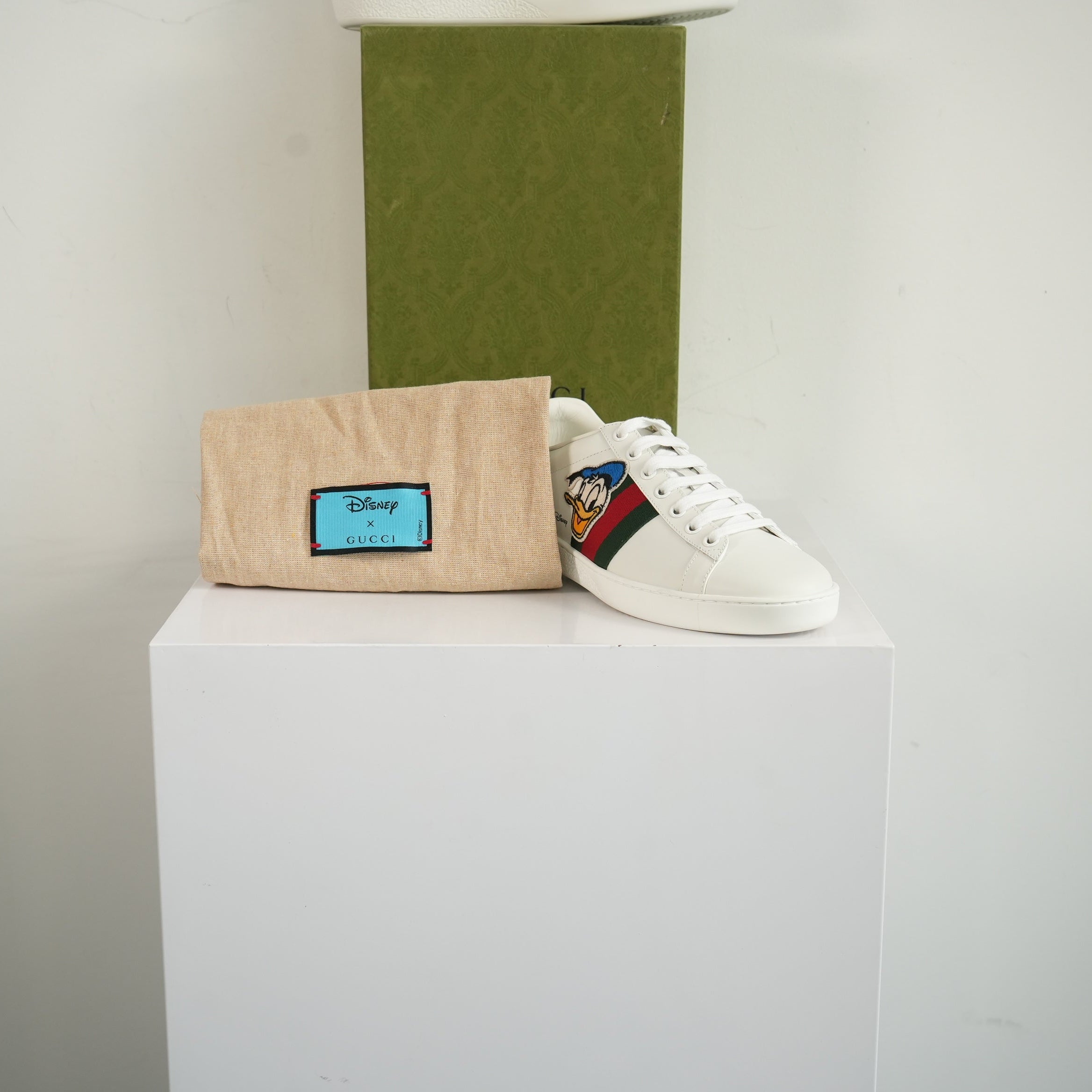 Gucci X Disney Donald Duck Ace Sneakers Size 36 1/2 With Box