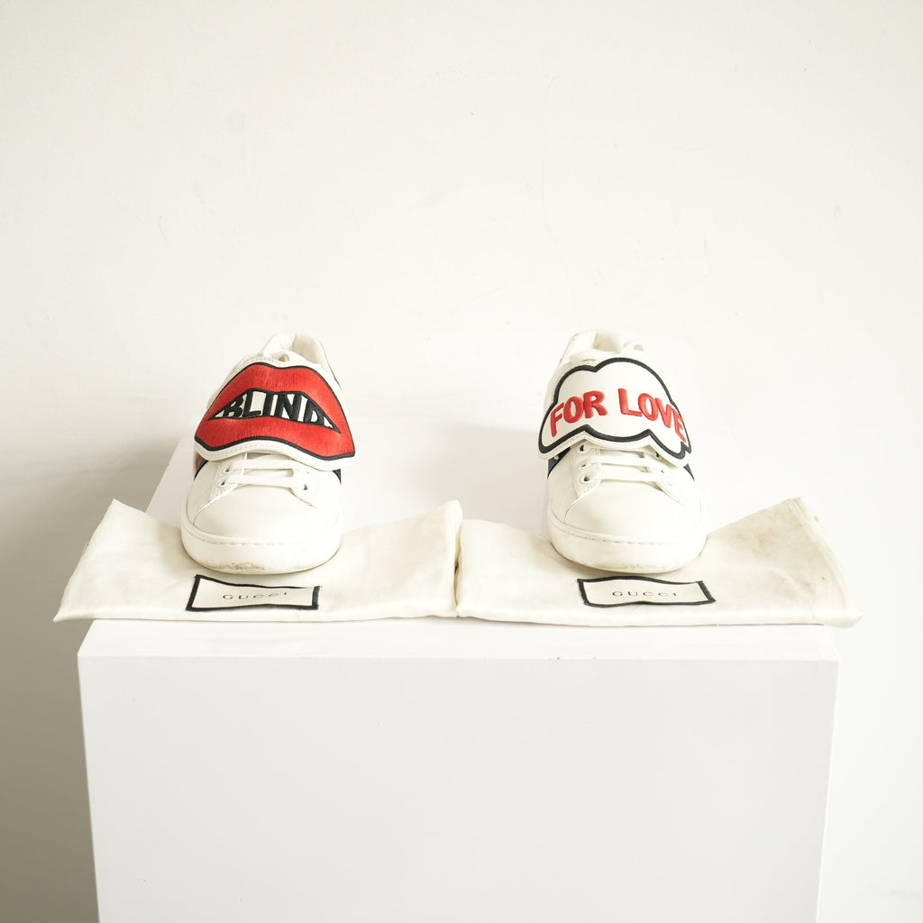Gucci Ace Blind For Love Sneakers Size 35 1/2