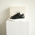 Alexander McQueen Black Oversized Leather Platform Sneakers Size 37 With Box
