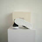 Alexander McQueen Black Oversized Leather Platform Sneakers Size 37 With Box