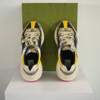 Gucci GG Rhyton Beige White Yellow Sneakers Size 9 With box