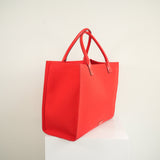 Versace Red Canvas Cabas GV Signature Tote Bag