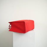 Versace Red Canvas Cabas GV Signature Tote Bag