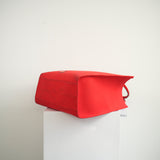 Versace Red Canvas Cabas GV Signature Tote Bag