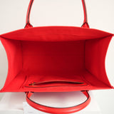 Versace Red Canvas Cabas GV Signature Tote Bag