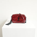 Saint Laurent Lou Mini YSL Monogram Leopard Patent Camera Bag