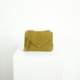 Saint Laurent Olive Green College Medium Shoulder Bag