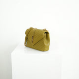 Saint Laurent Olive Green College Medium Shoulder Bag