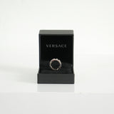 Versace Silver Crystal Greca Ring