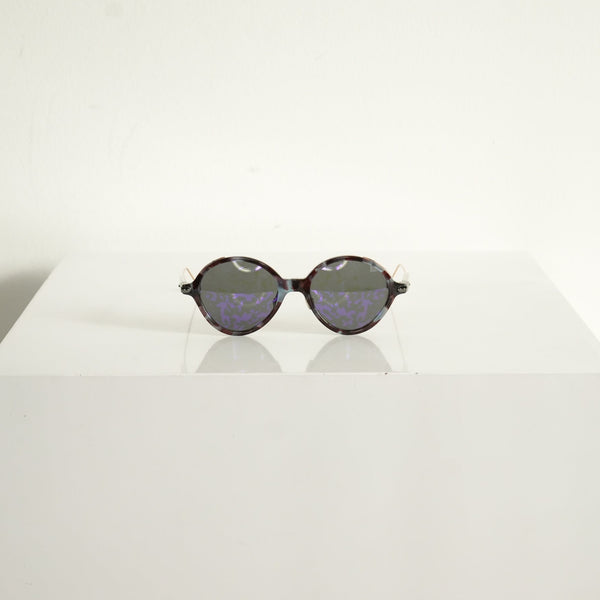 Christian Dior Umbrage Round Sunglasses with Violet Mirror Lenses