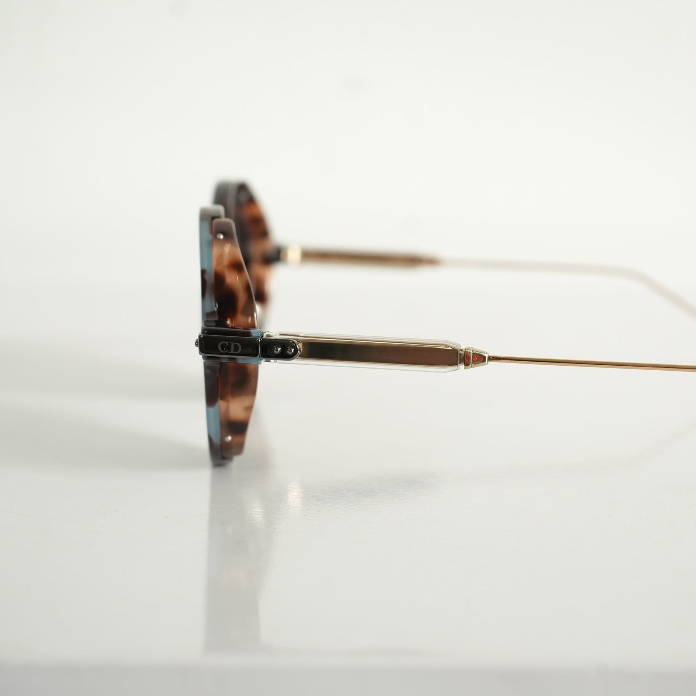 Christian Dior Umbrage Round Sunglasses with Violet Mirror Lenses