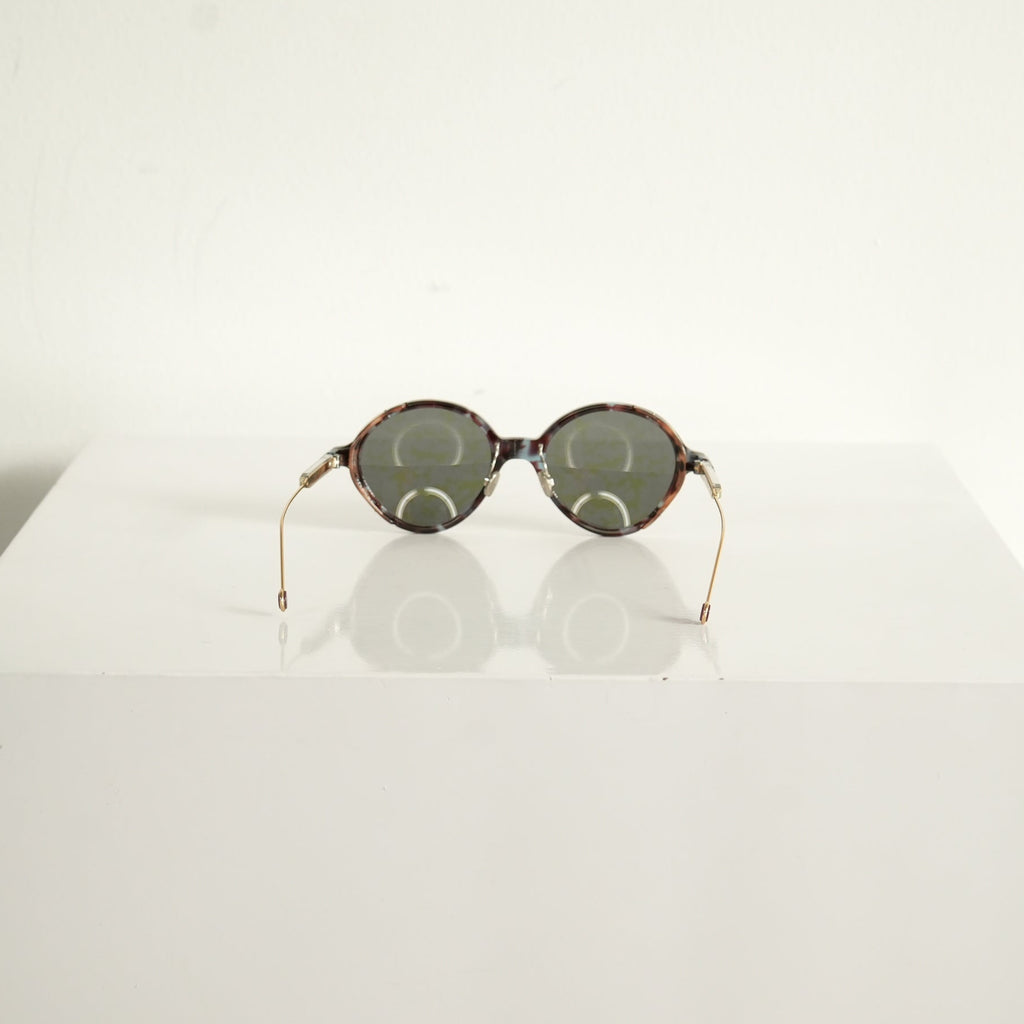 Christian Dior Umbrage Round Sunglasses with Violet Mirror Lenses