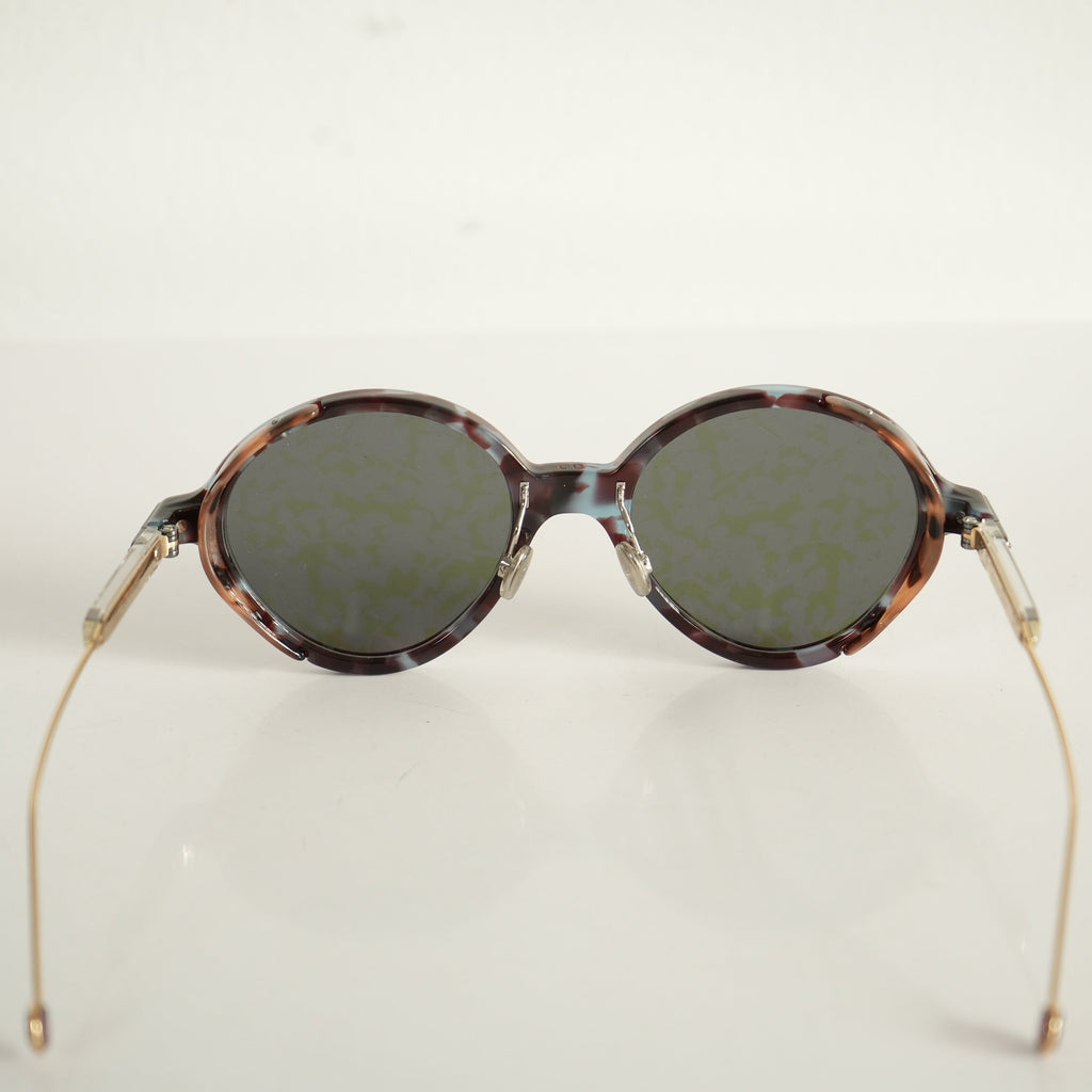 Christian Dior Umbrage Round Sunglasses with Violet Mirror Lenses