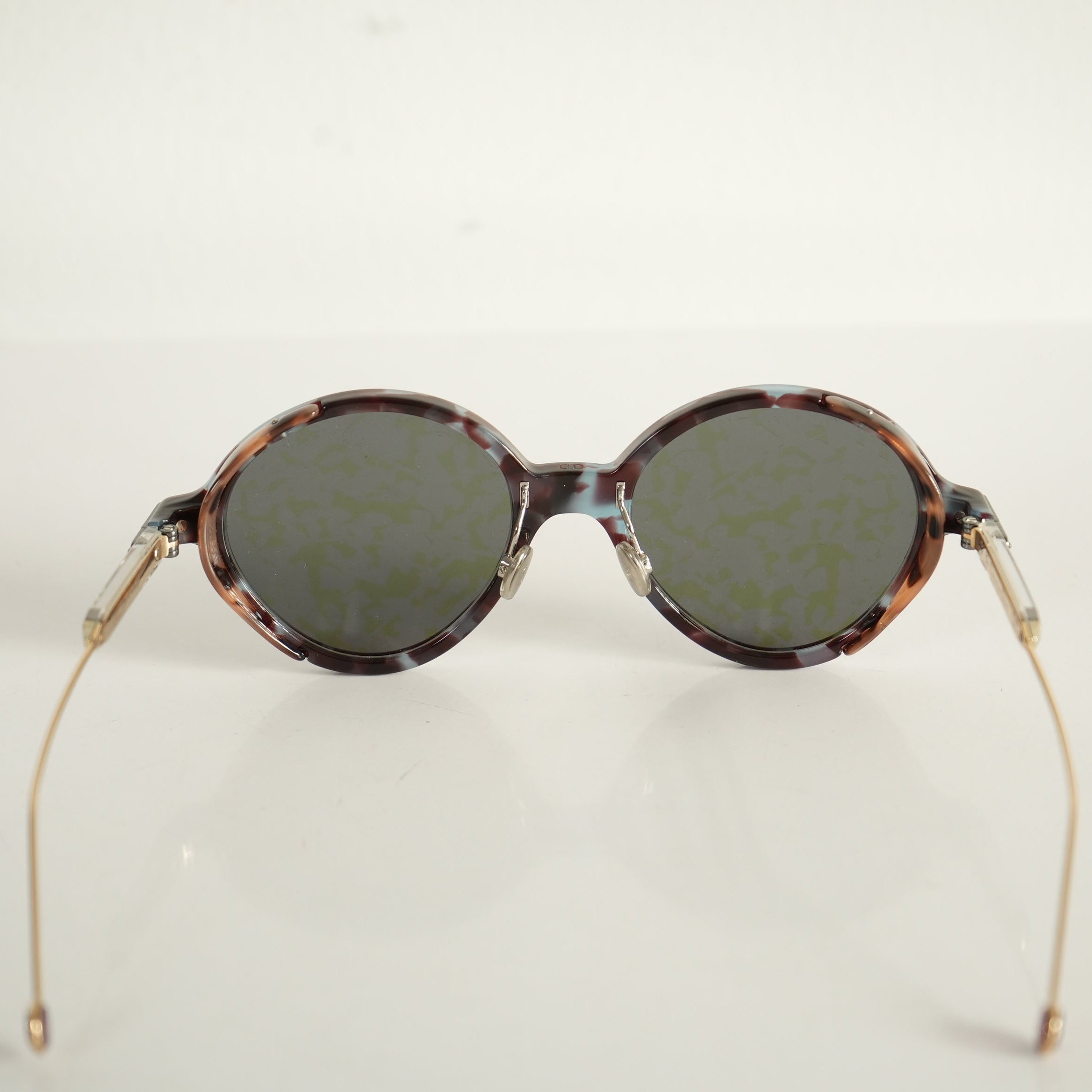 Christian Dior Umbrage Round Sunglasses with Violet Mirror Lenses