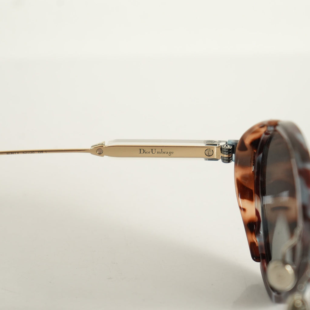 Christian Dior Umbrage Round Sunglasses with Violet Mirror Lenses
