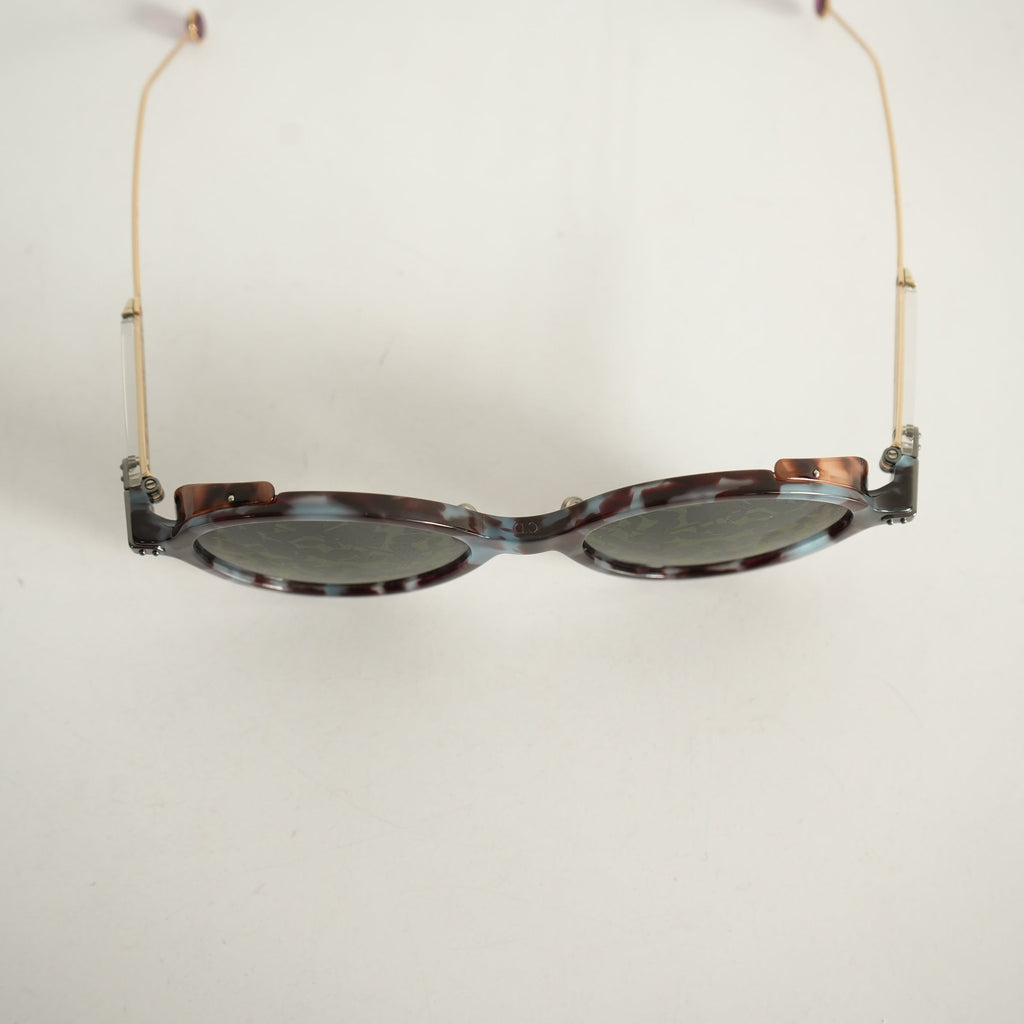 Christian Dior Umbrage Round Sunglasses with Violet Mirror Lenses