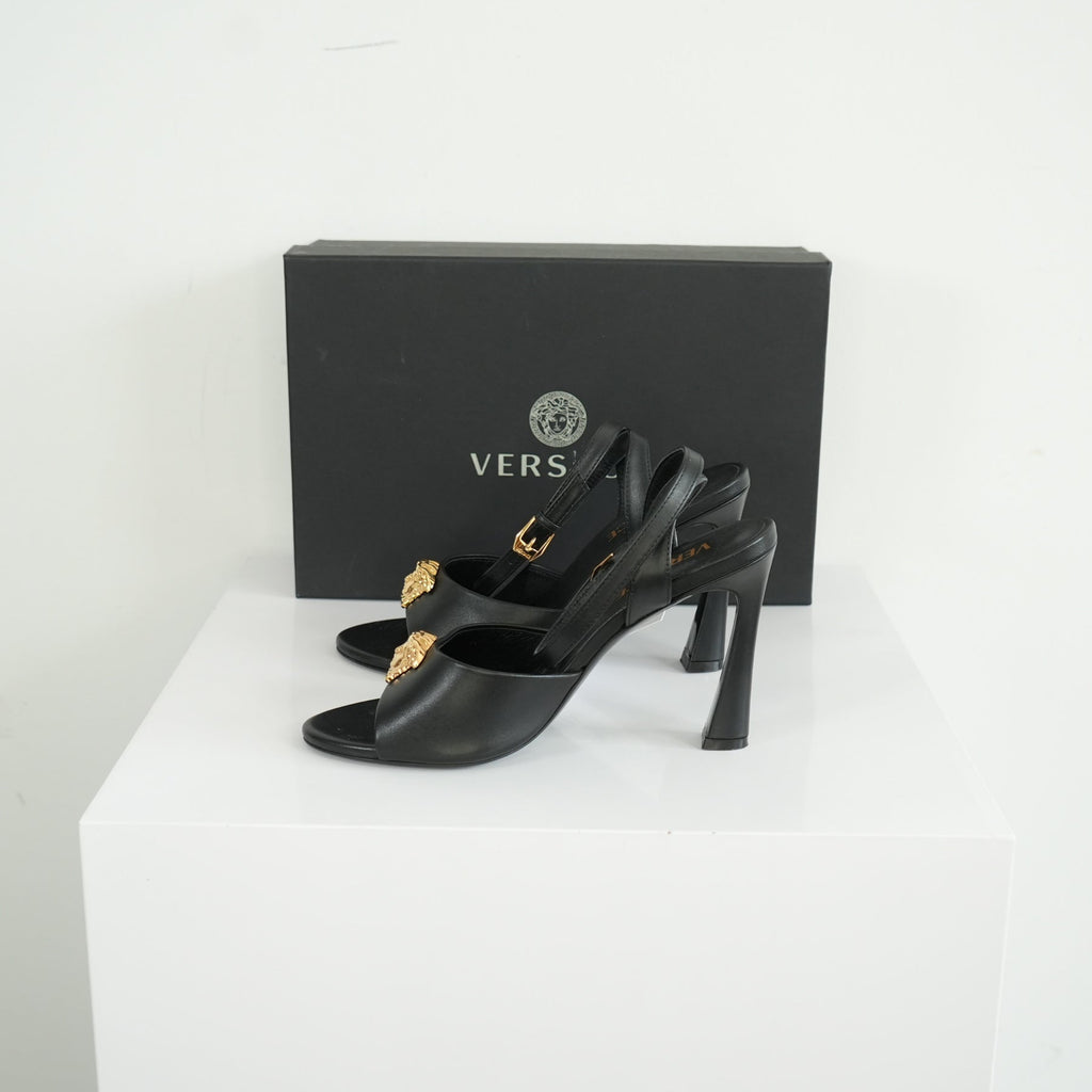 Versace La Medusa High Heel Sandal Size 37 With Box